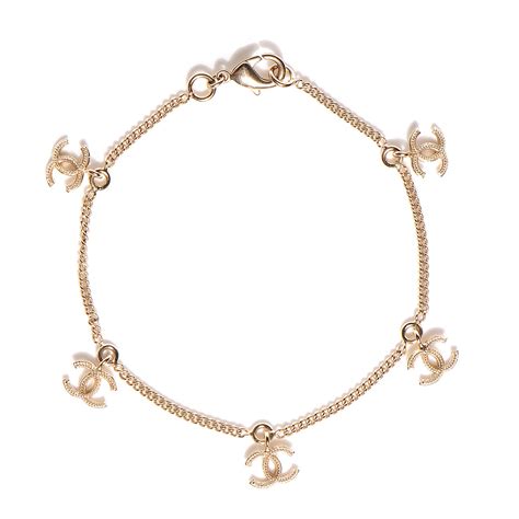 chanel bracelet gold chain|CHANEL Crystal CC Chain Charm Bracelet Gold .